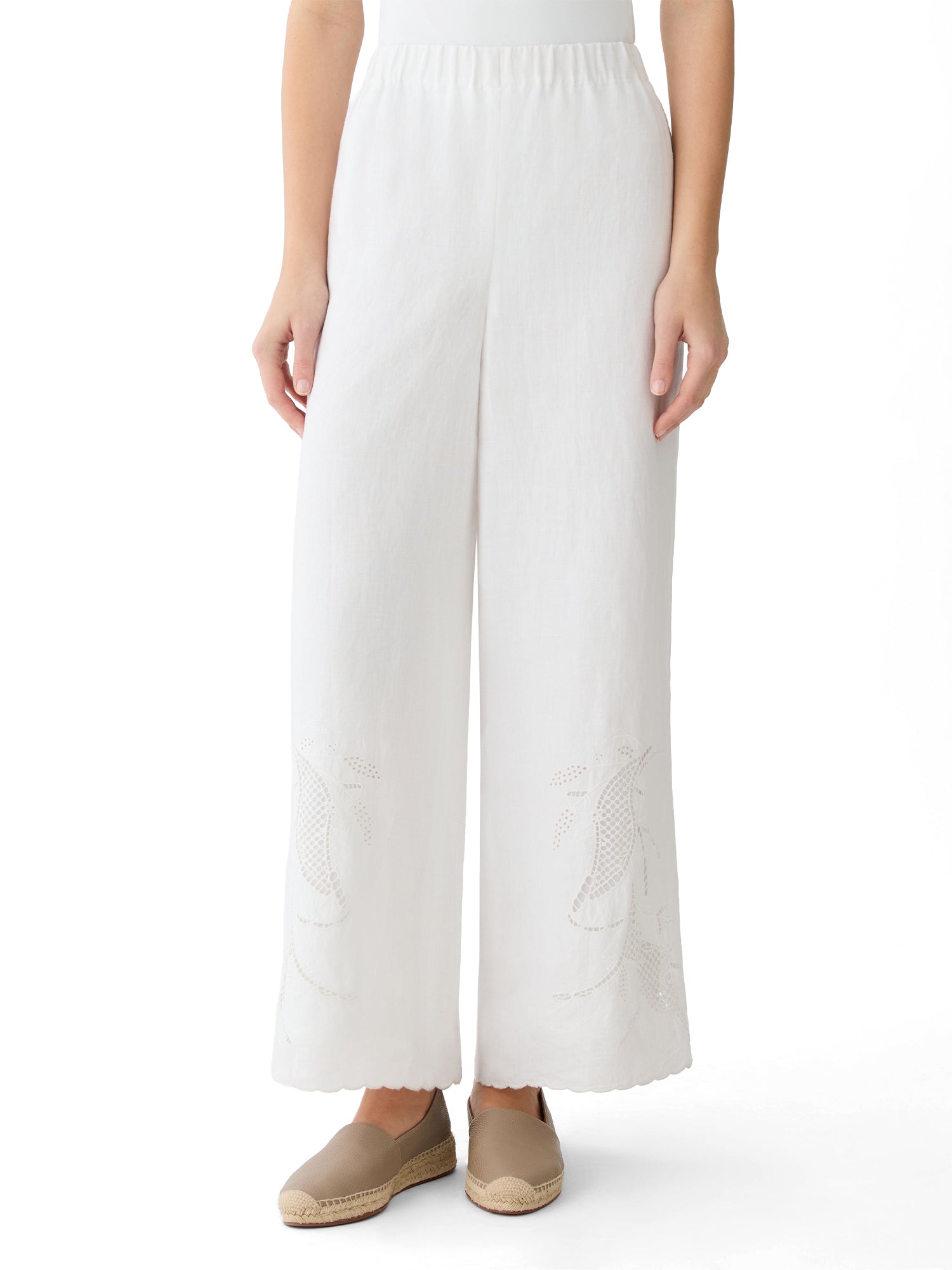 Embroidered Riverside Linen Pants