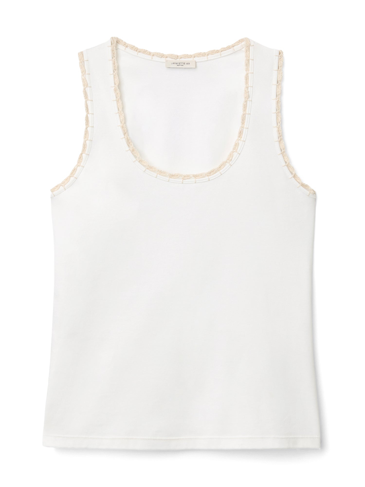 Cotton Rib Crochet Trim Tank
