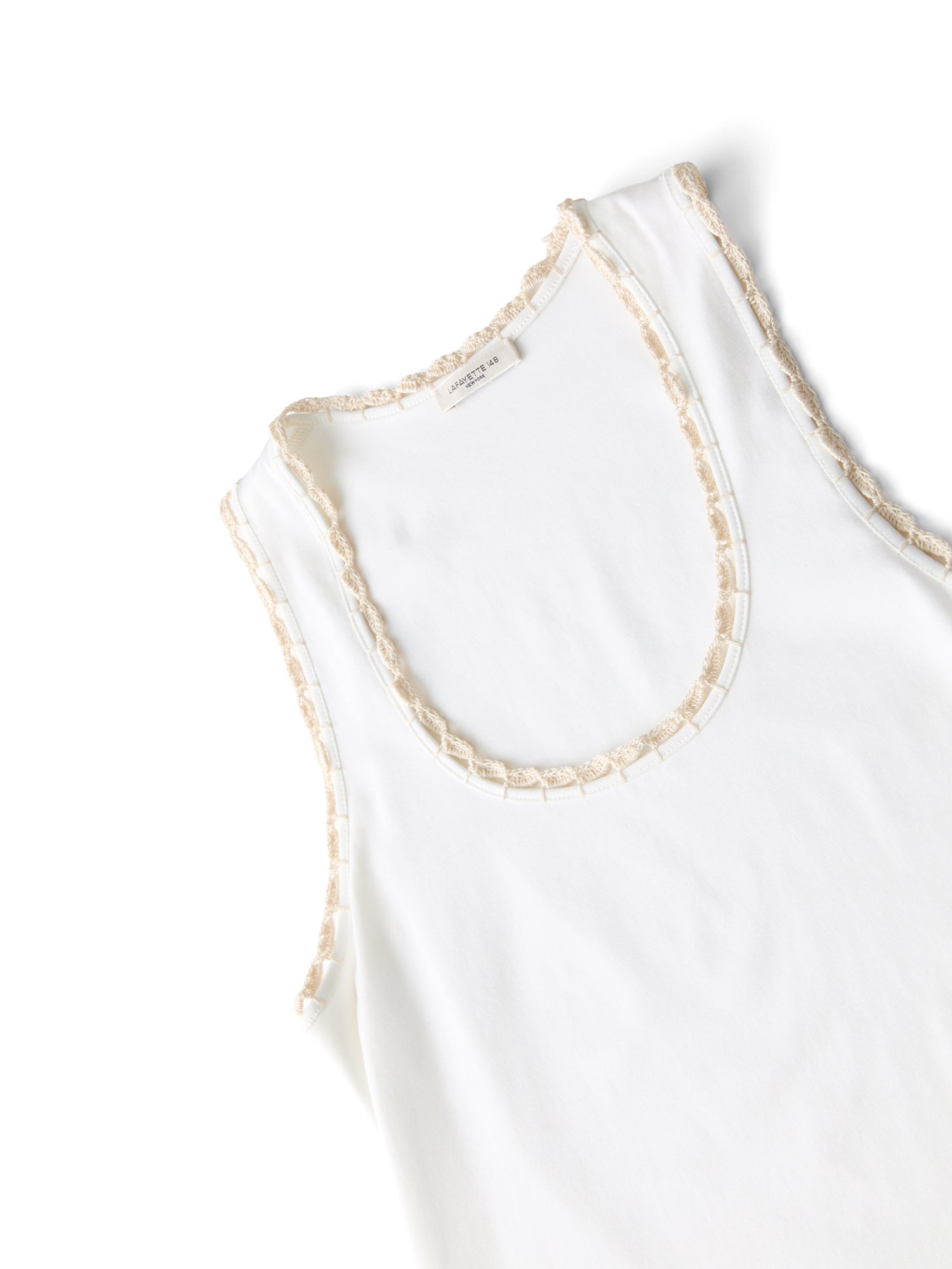 Cotton Rib Crochet Trim Tank