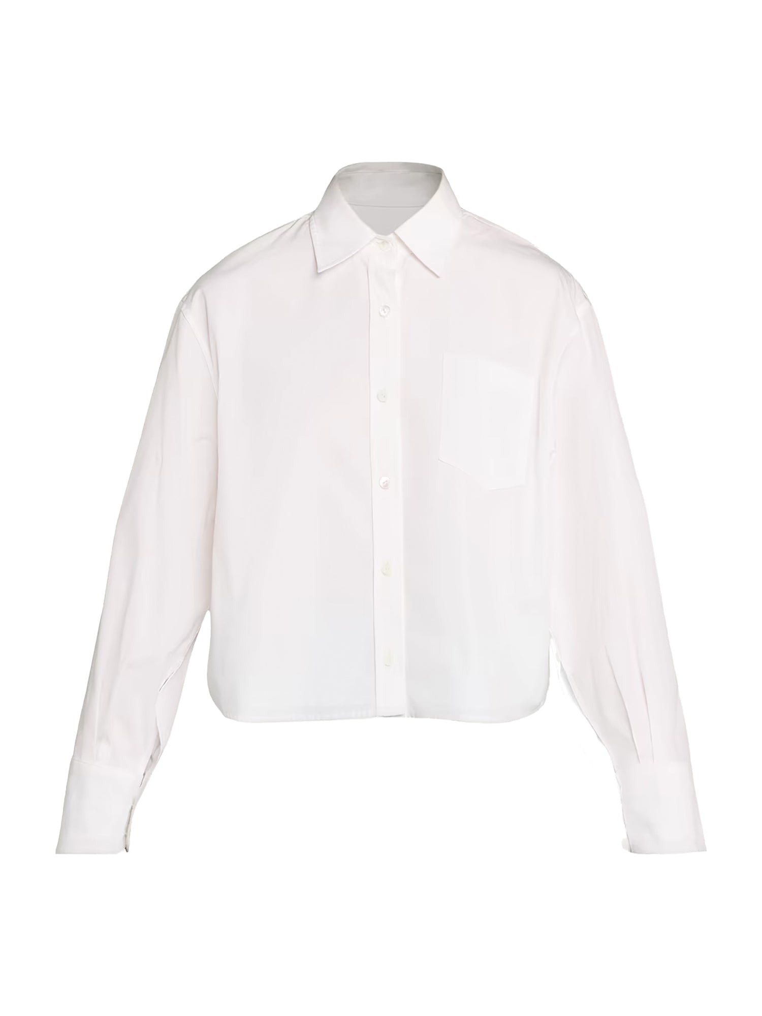 Button Sleeve Cropped Shirt