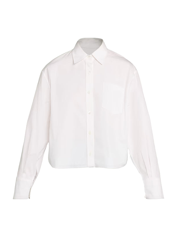 Button Sleeve Cropped Shirt