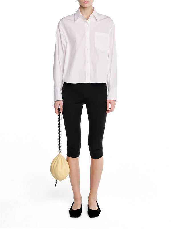 Button Sleeve Cropped Shirt