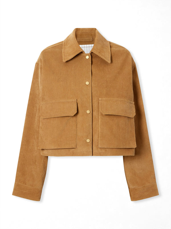 Cropped A-Line Corduroy Jacket