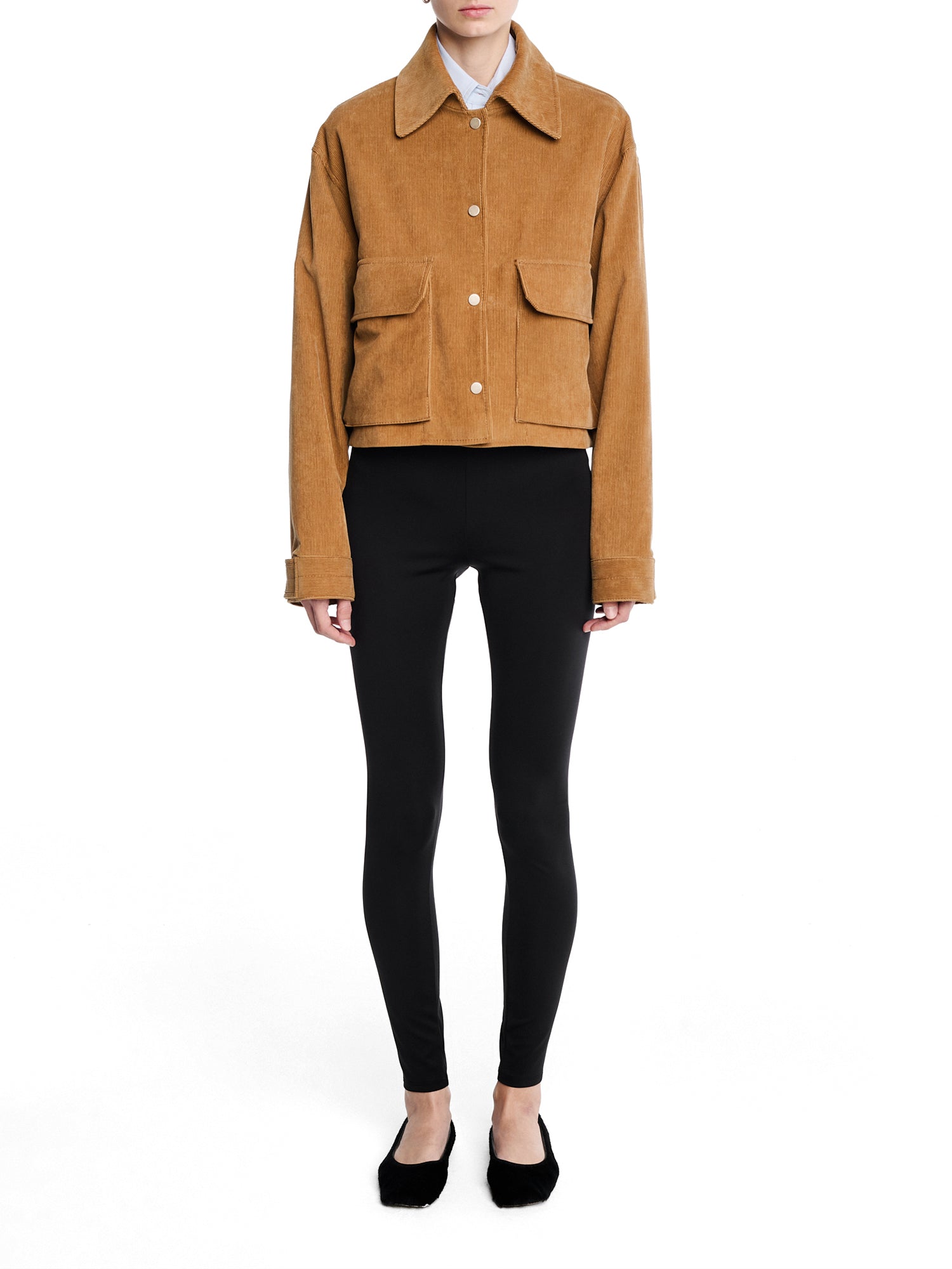 Cropped A-Line Corduroy Jacket