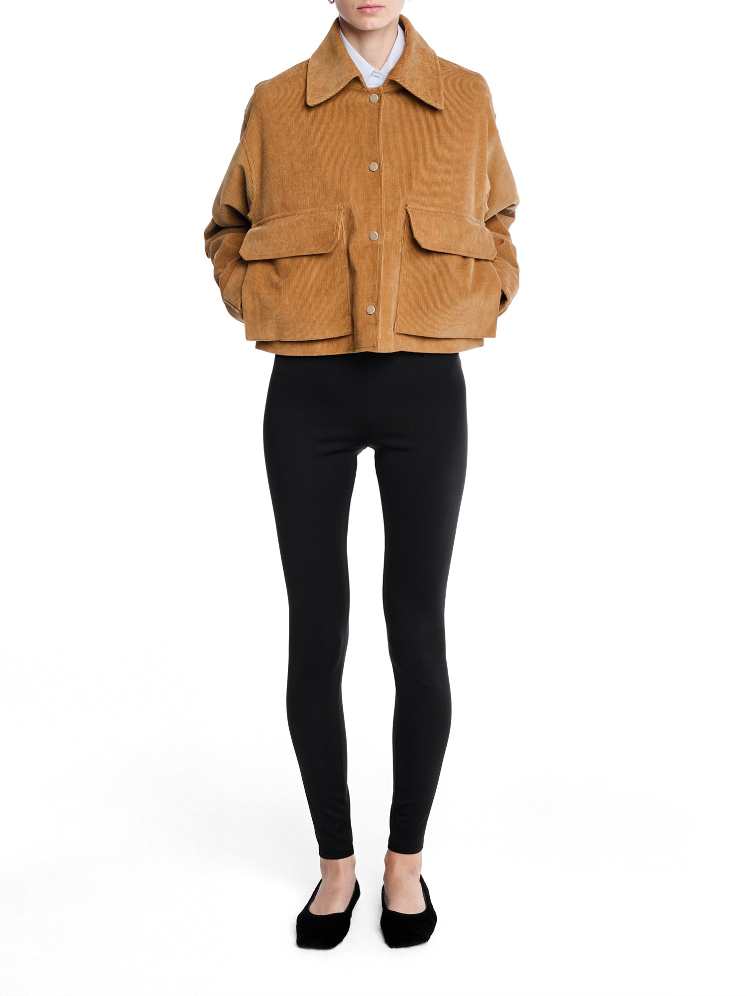 Cropped A-Line Corduroy Jacket