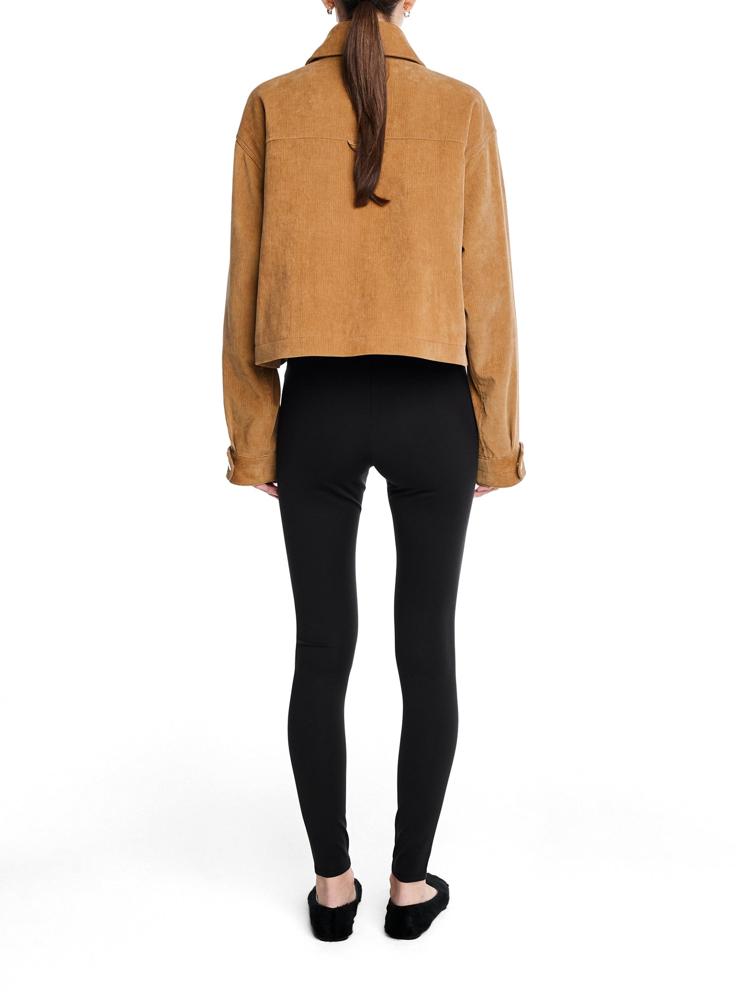 Cropped A-Line Corduroy Jacket
