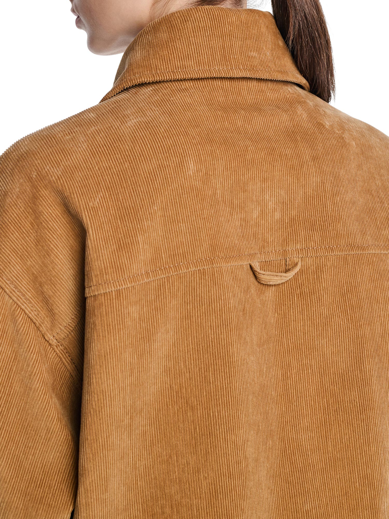 Cropped A-Line Corduroy Jacket