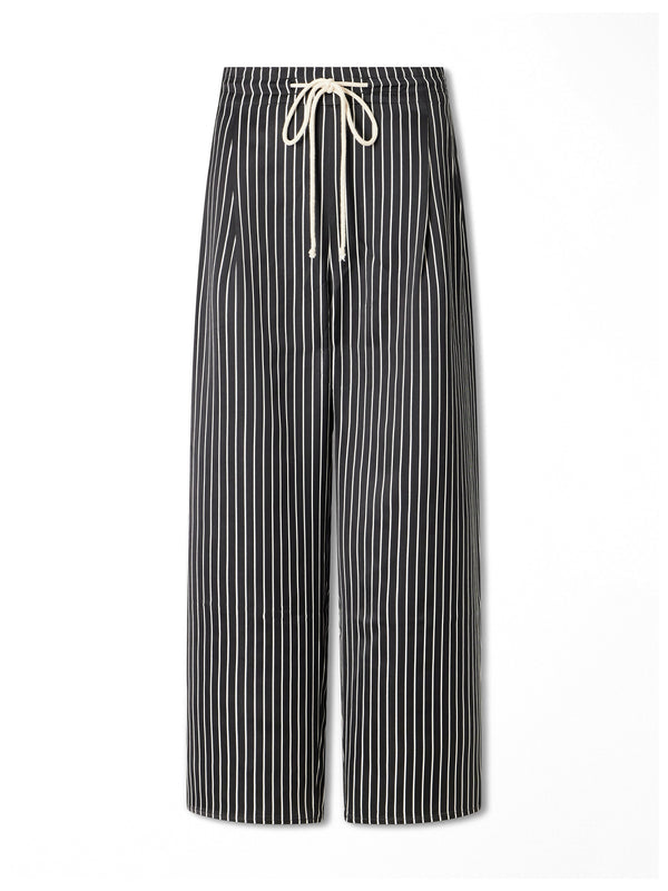 Striped Balloon Drawstring Trousers