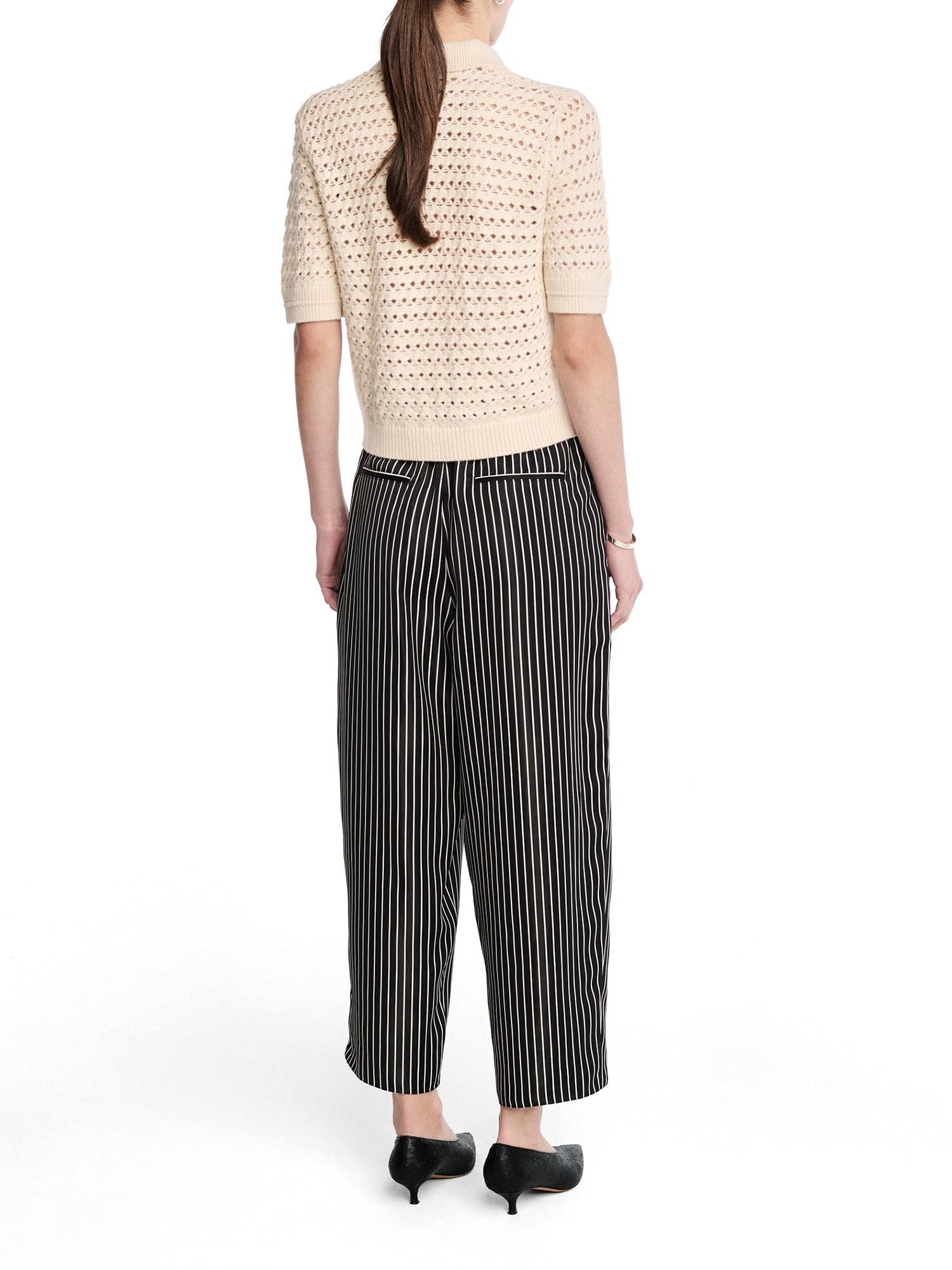 Striped Balloon Drawstring Trousers