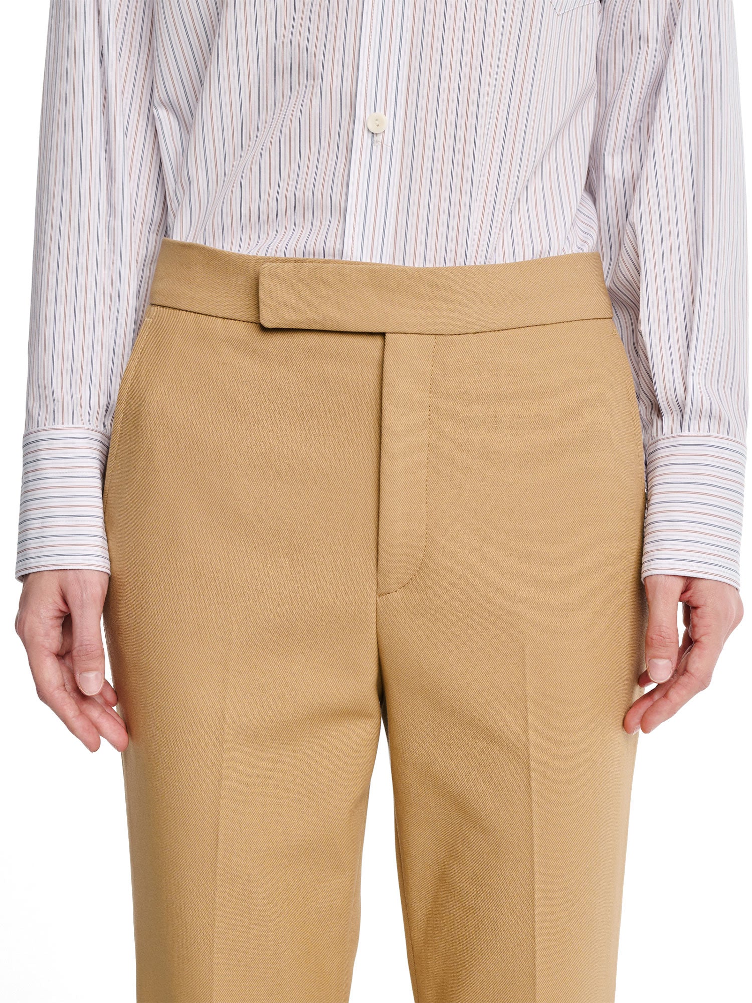 Mid Rise Flare Cotton Trousers