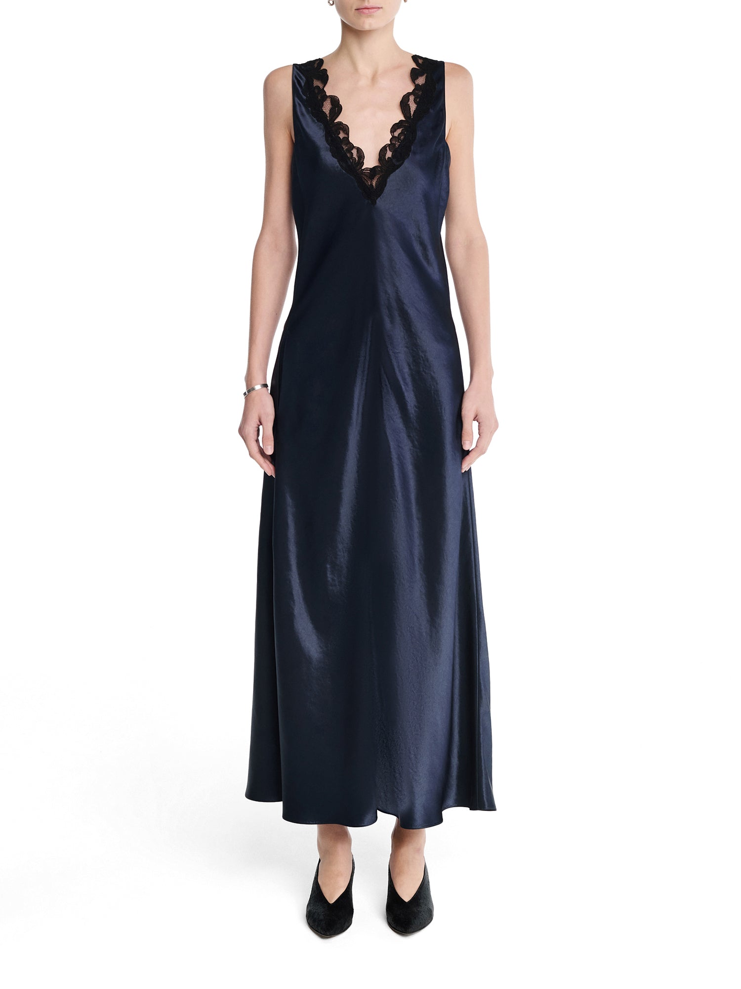 Lace V-Neck Midi Dress