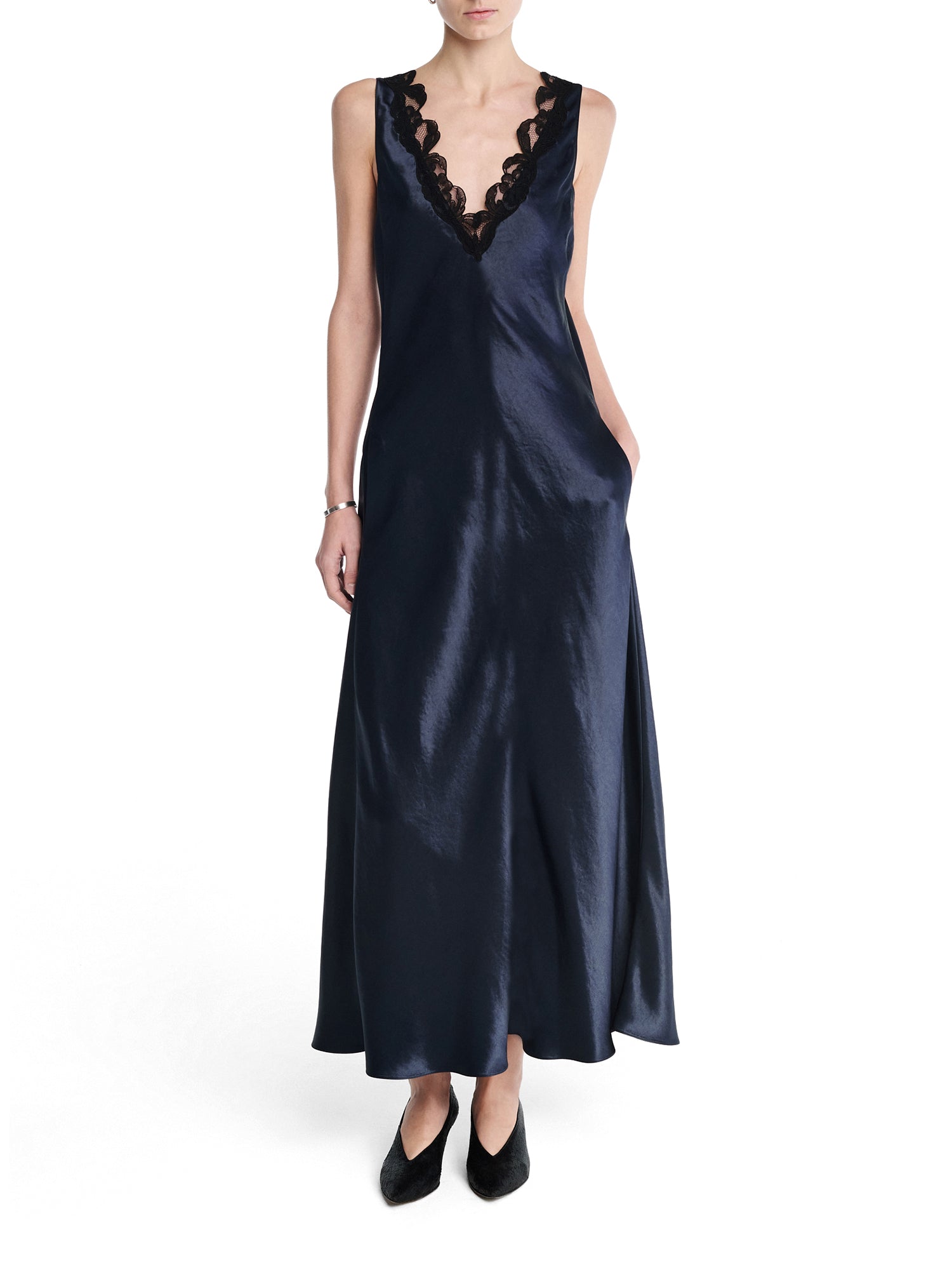 Lace V-Neck Midi Dress