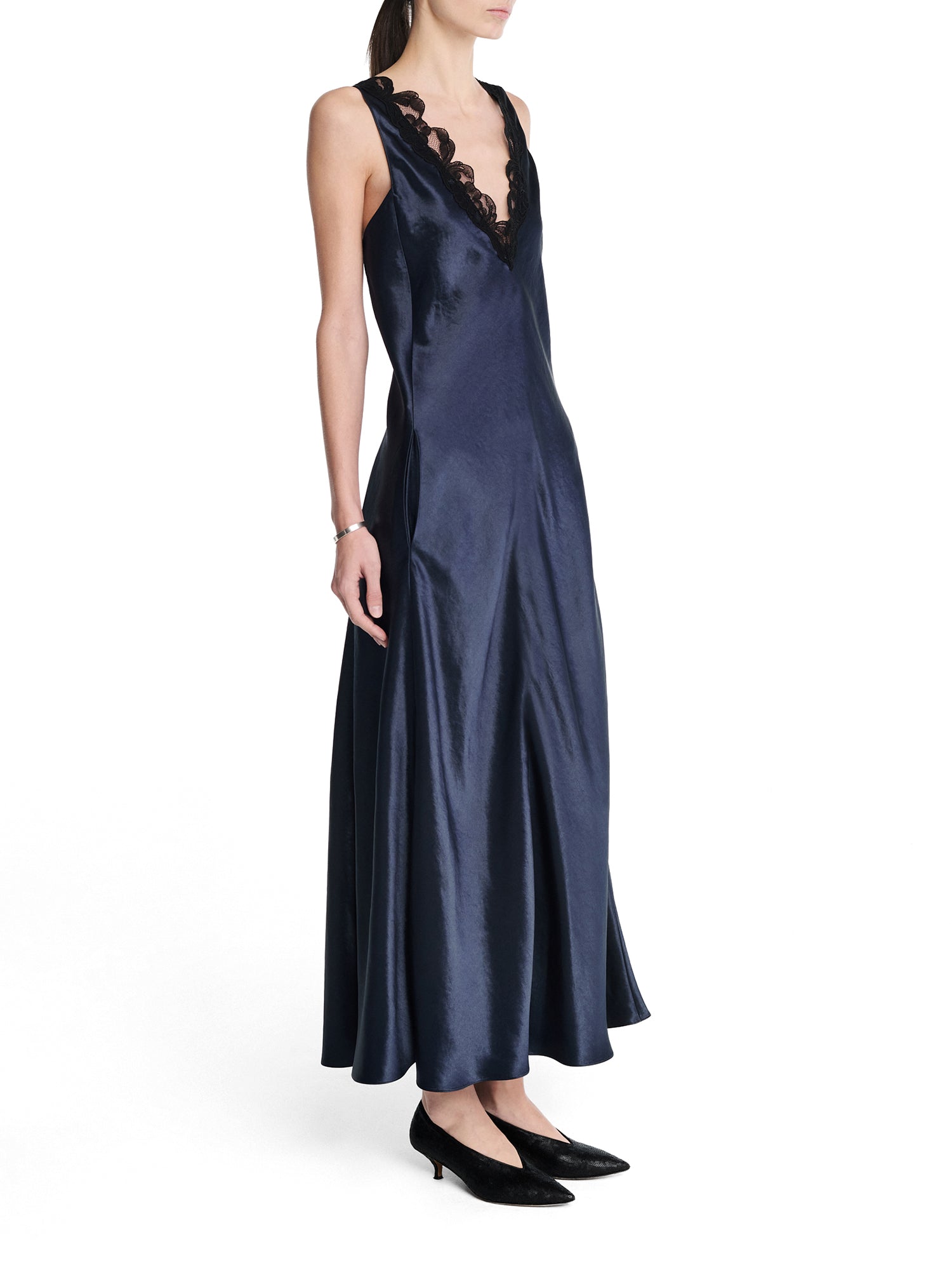 Lace V-Neck Midi Dress