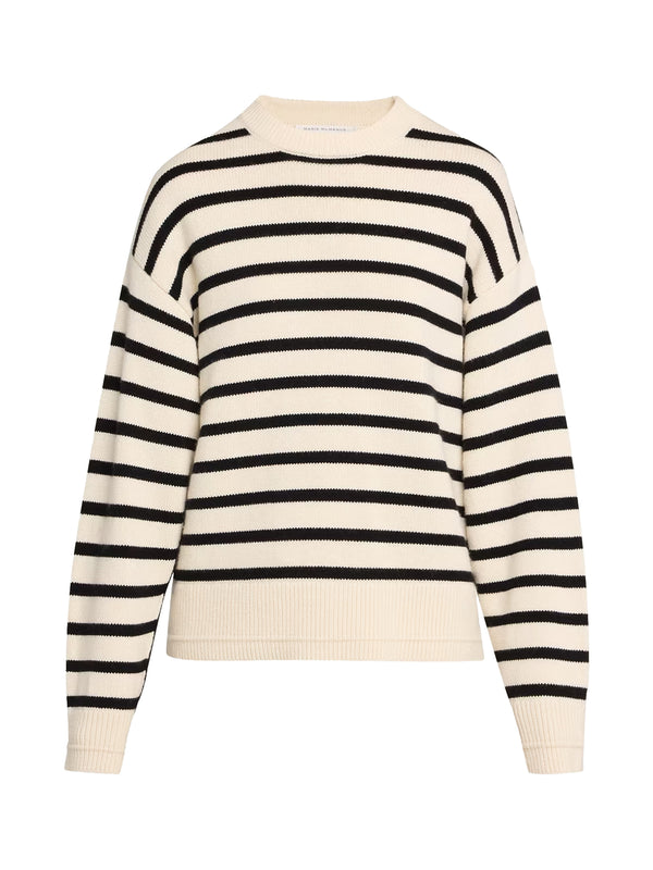 Ladder Stitch Crew Cashmere-Cotton Sweater