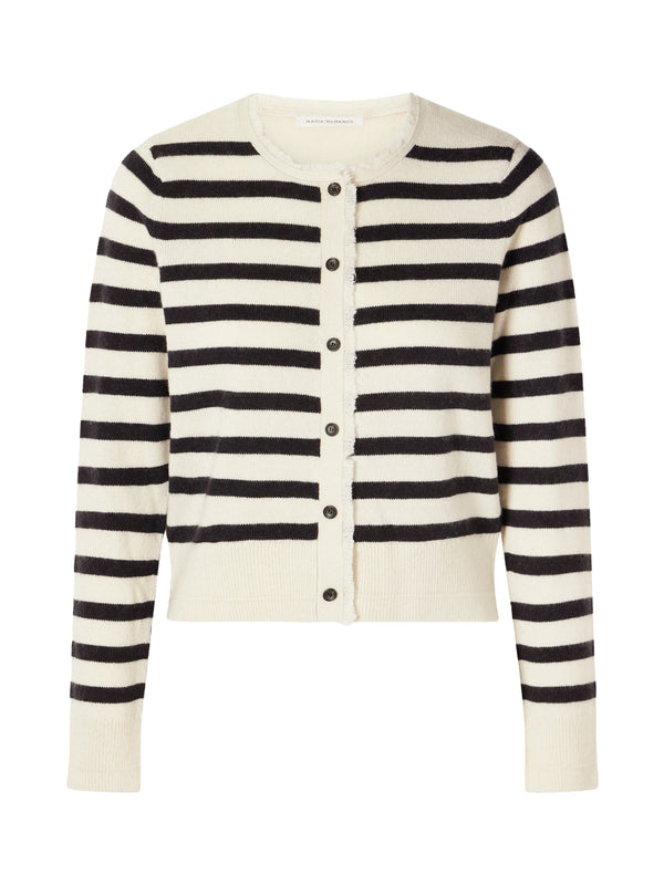 Petite Fringe Cashmere-Cotton Cardigan