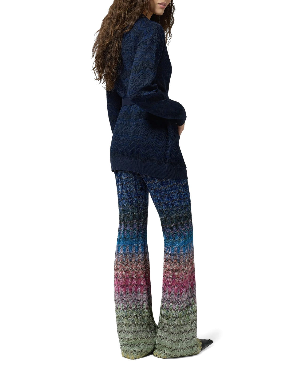 Dégradé Lamé Flare Trousers