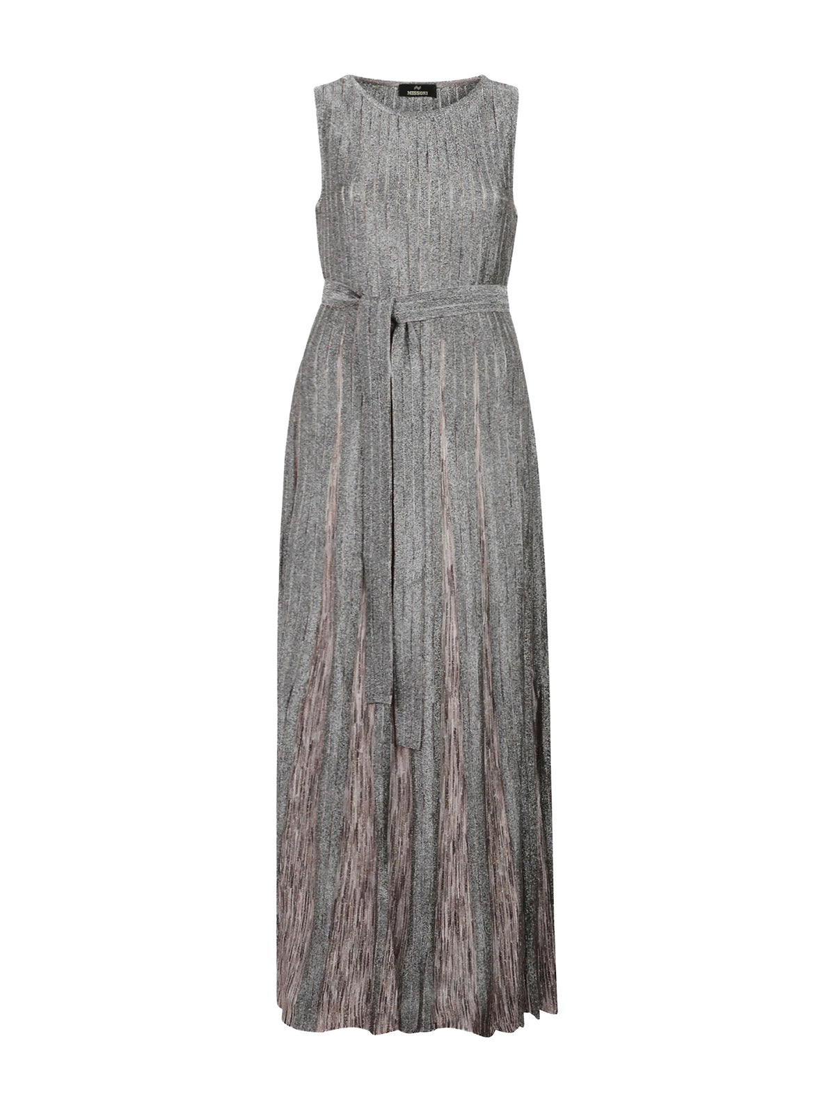 Viscose Lamé Belted Maxi Dress