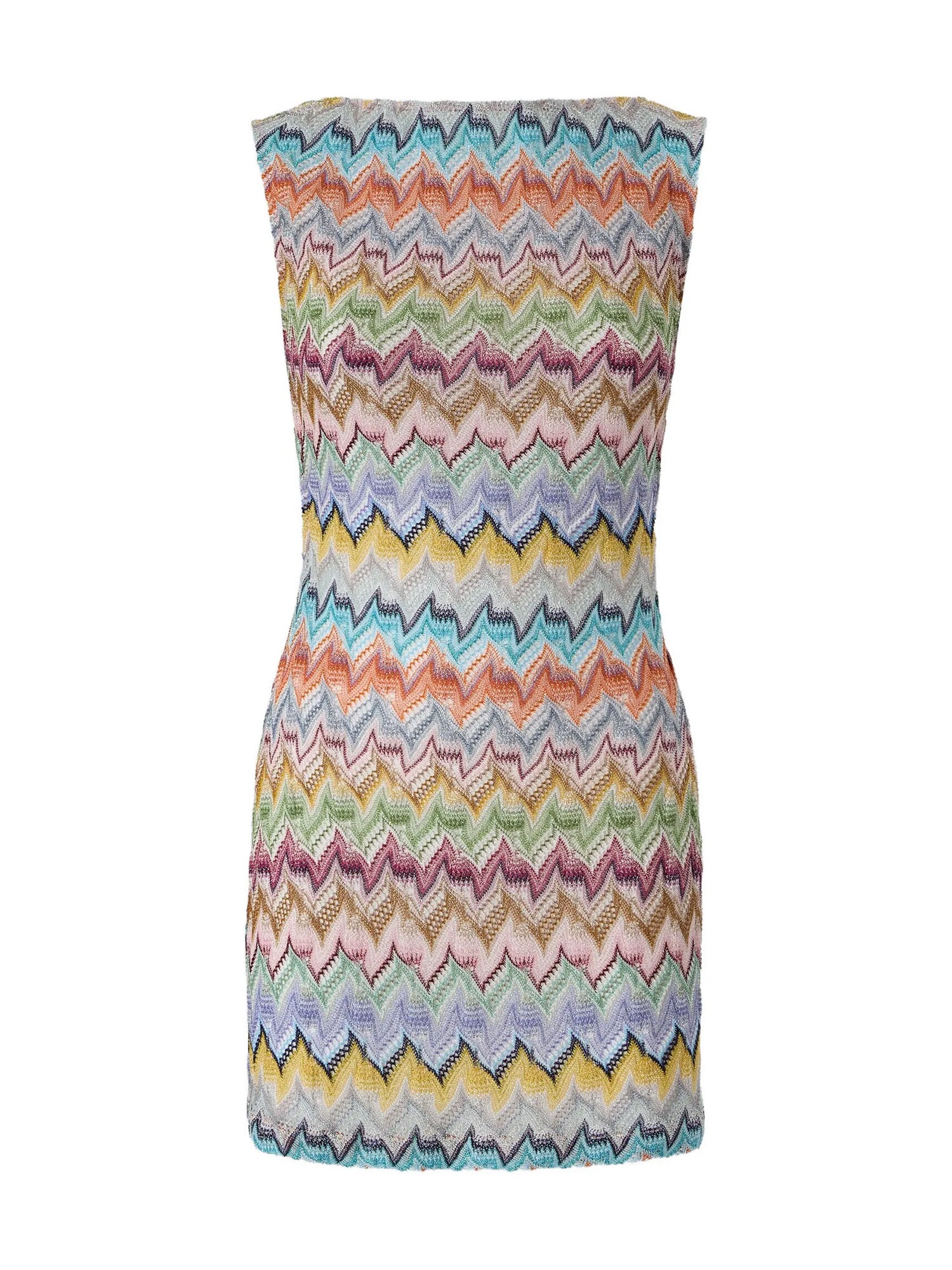 Zig Zag Lamé Backless Mini Dress