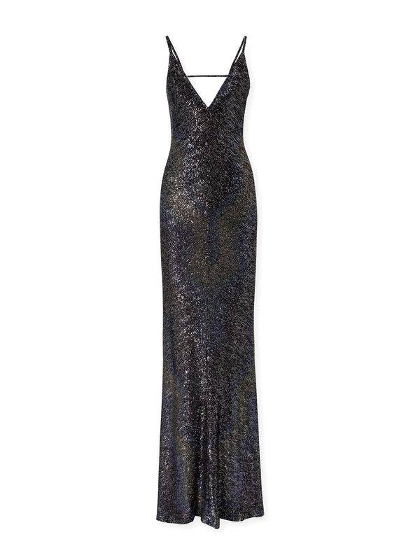 Sequined Dégradé Knit Maxi Dress