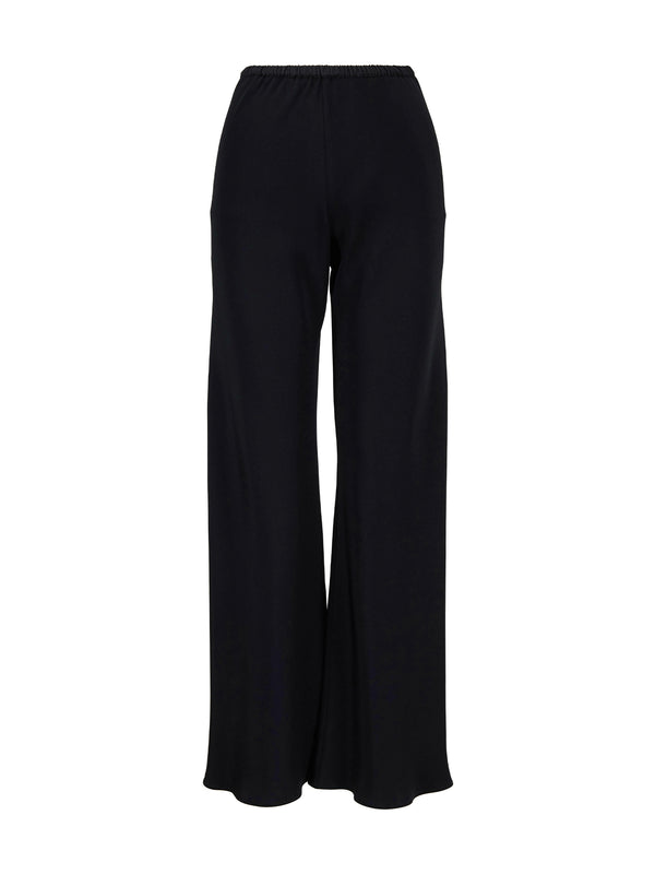 Cropped Silk Pull-On Pants