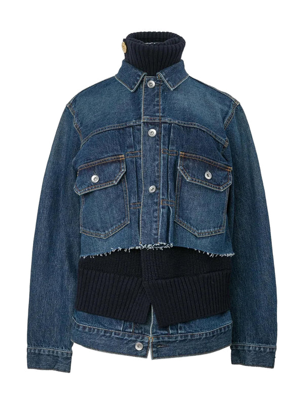 Denim x Wool Knit Jacket