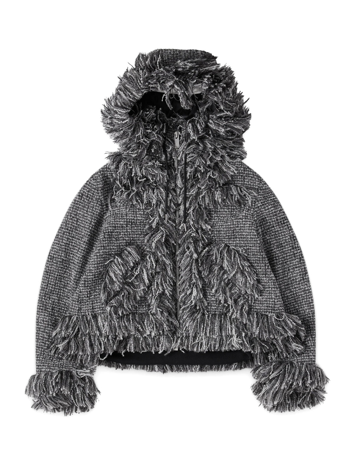 Fringed Tweed Blouson
