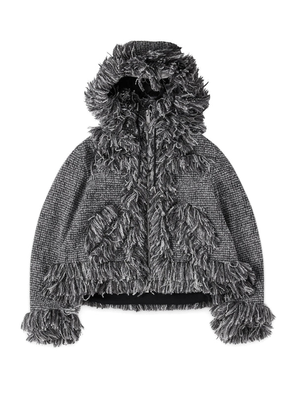 Fringed Tweed Blouson