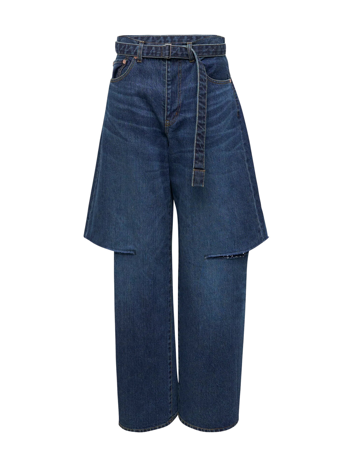 Layered Wide-Leg Jeans