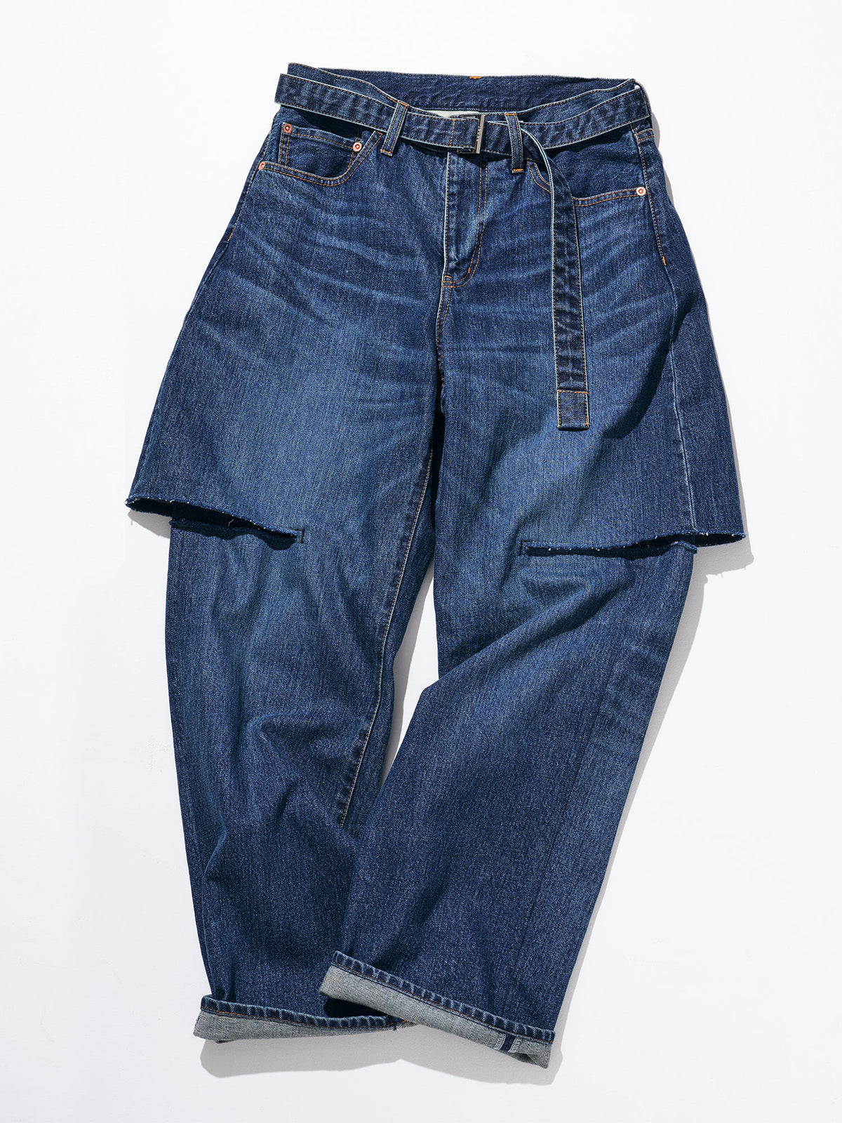 Layered Wide-Leg Jeans