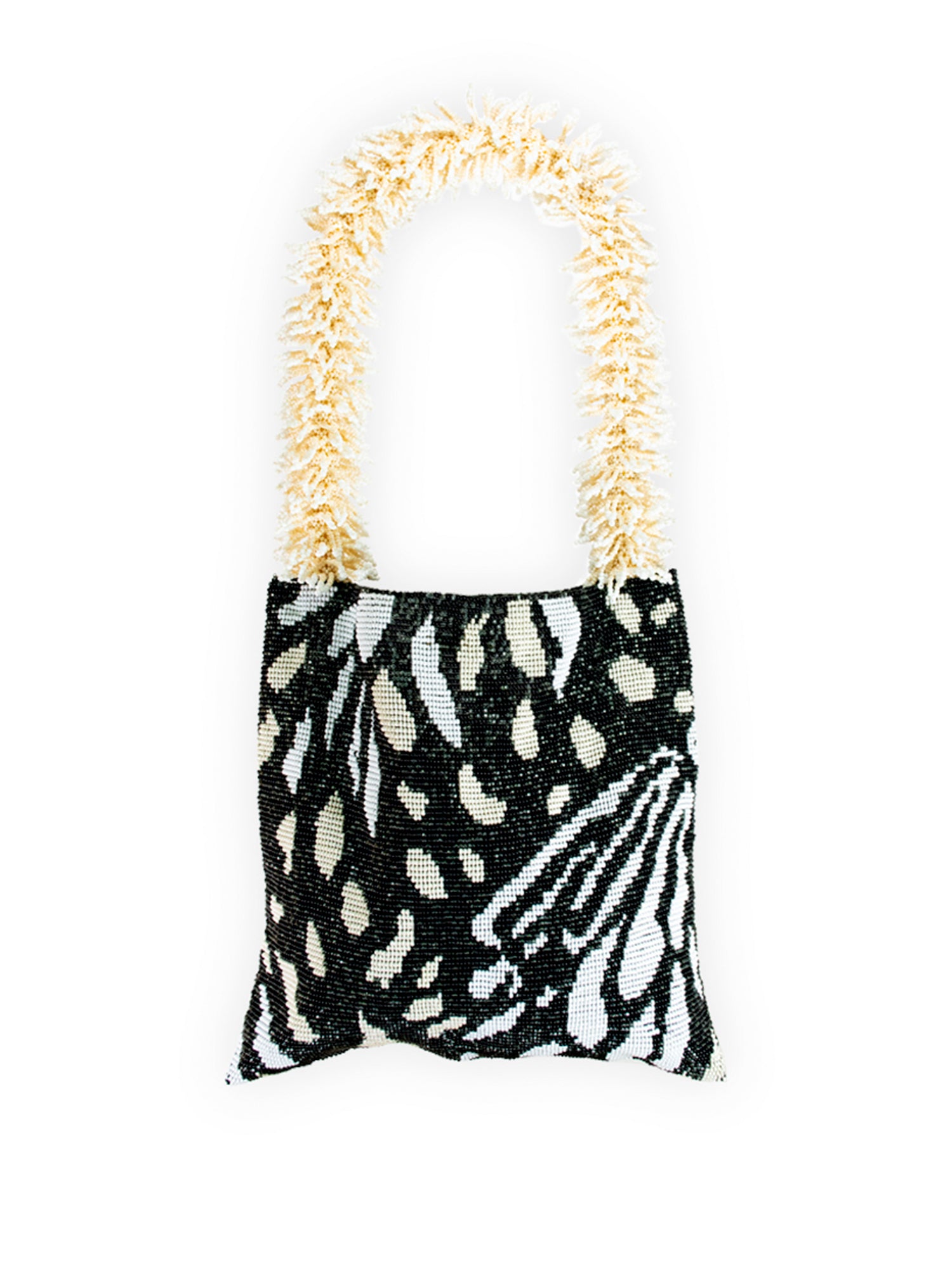 Black and Cream Butterfly Clash of Prints Bag