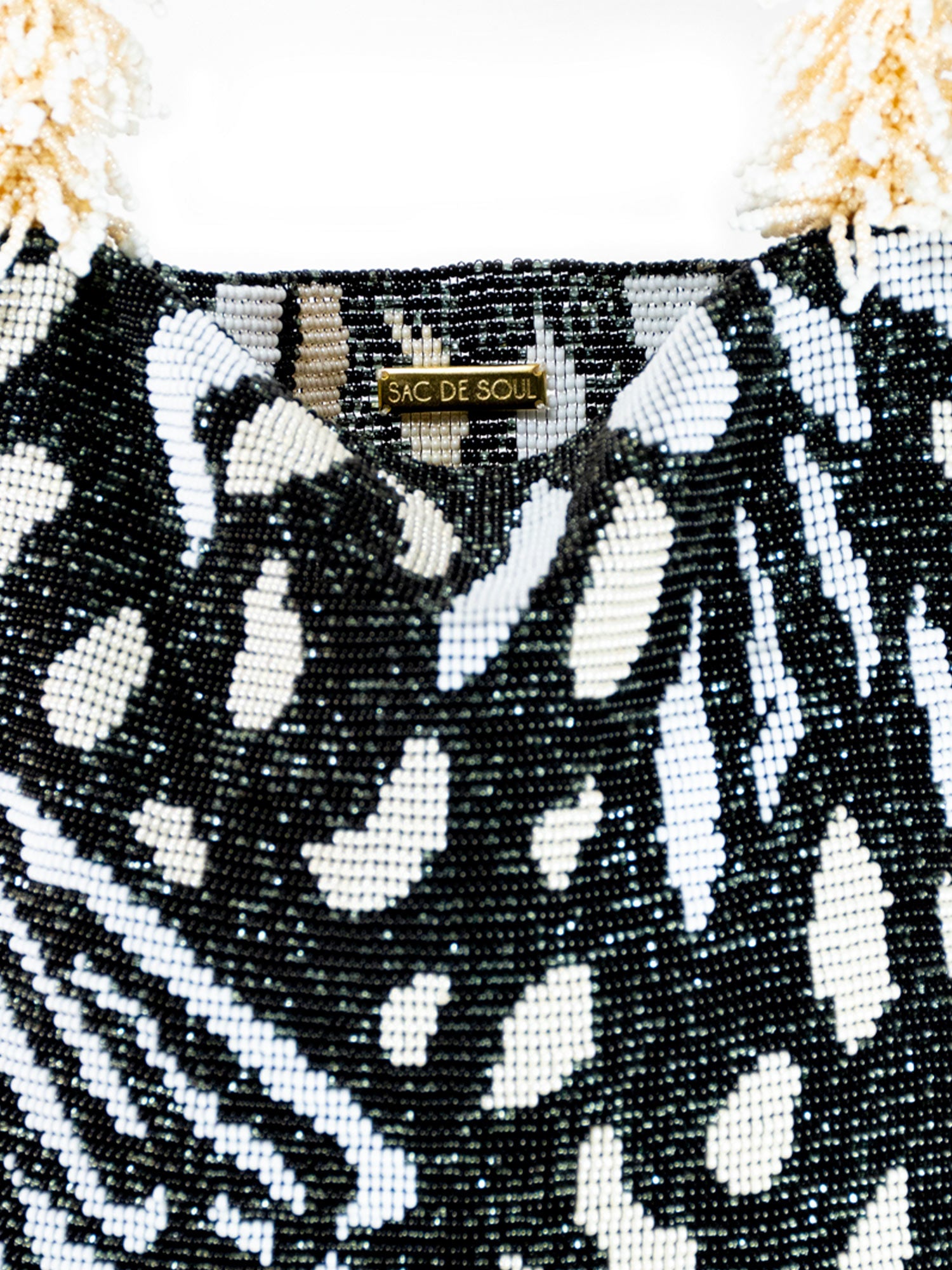 Black and Cream Butterfly Clash of Prints Bag