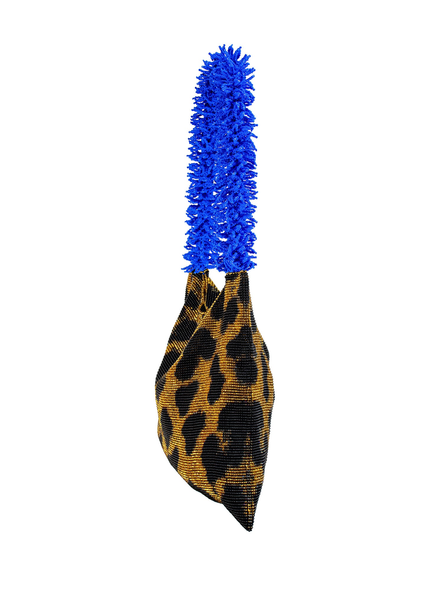 Gold, Black, and Blue Leopard Clash of Prints Bag