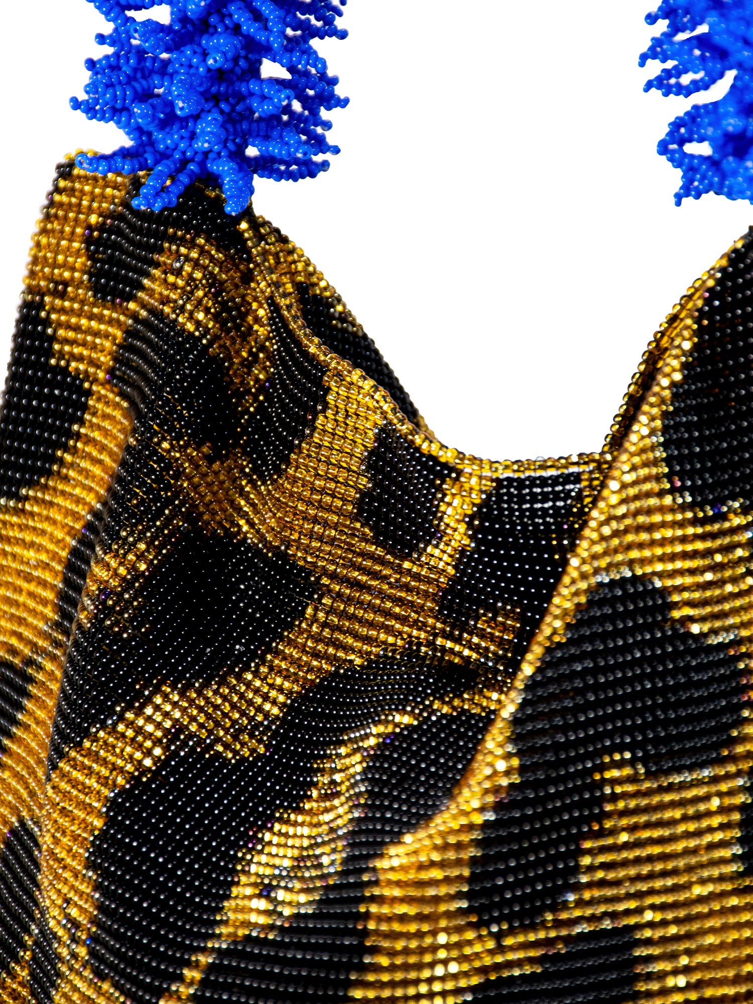 Gold, Black, and Blue Leopard Clash of Prints Bag