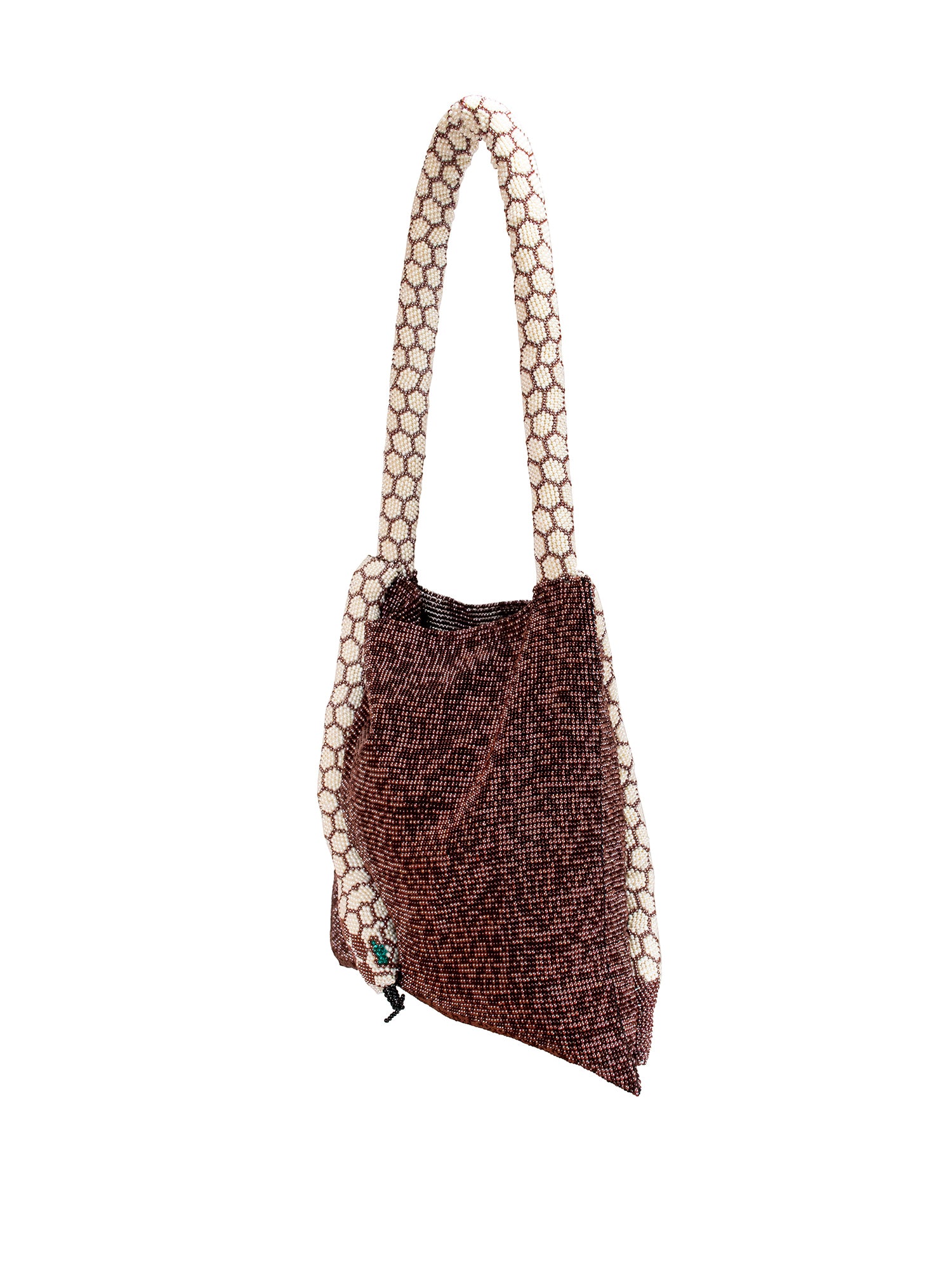 Burgundy and Cream Large Serpent Bag