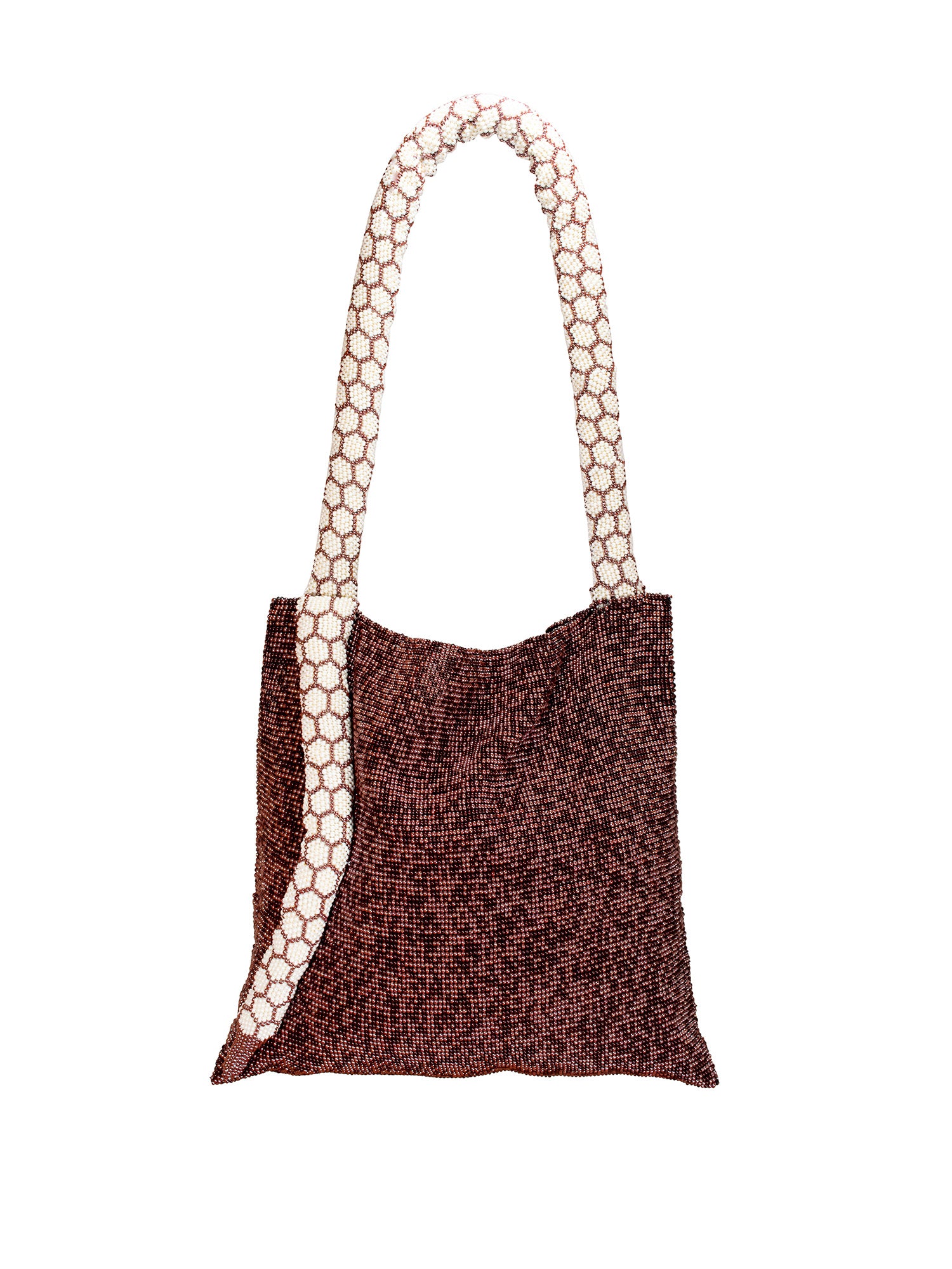 Burgundy and Cream Large Serpent Bag