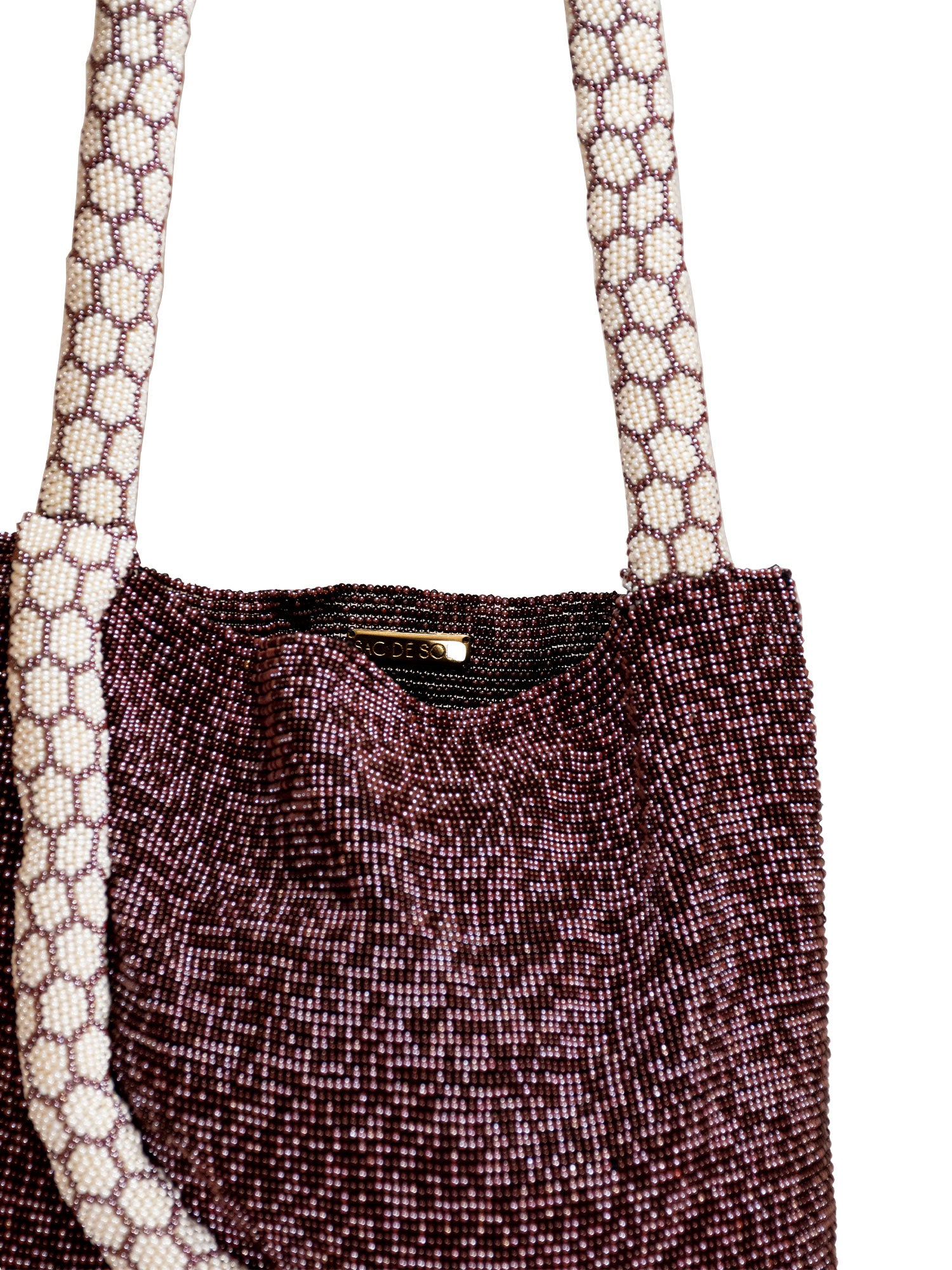 Burgundy and Cream Large Serpent Bag