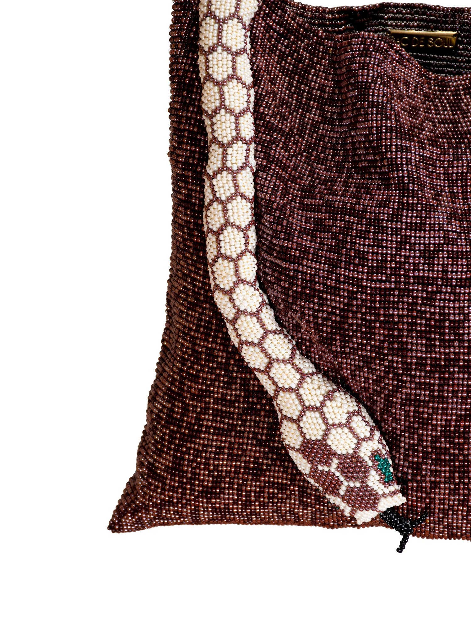 Burgundy and Cream Large Serpent Bag