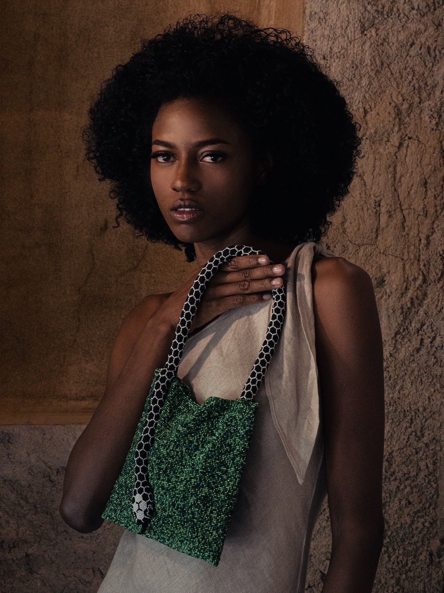 Green and Black Large Serpent Bag