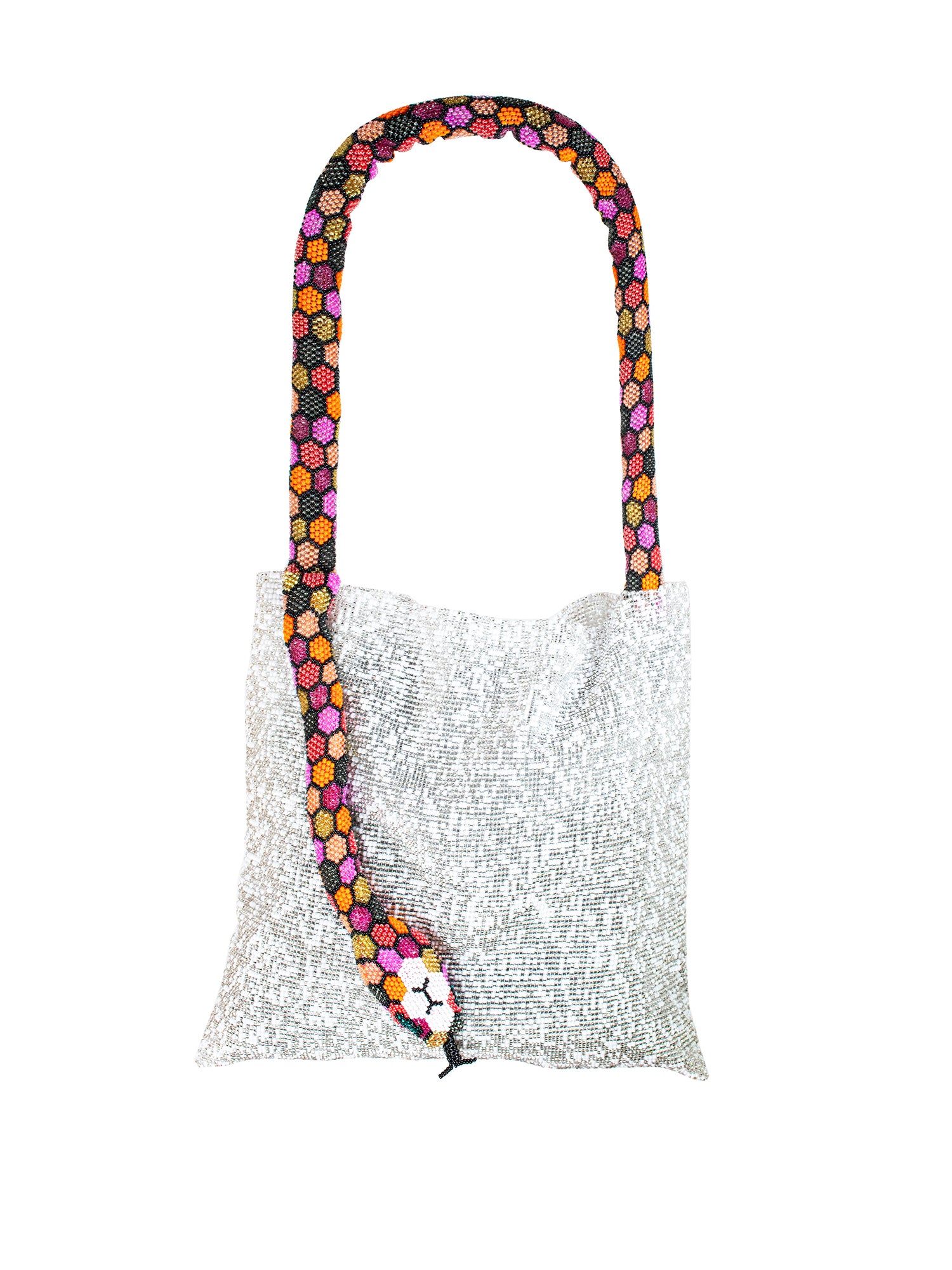 White Silver and Warm Toned Large Serpent Bag
