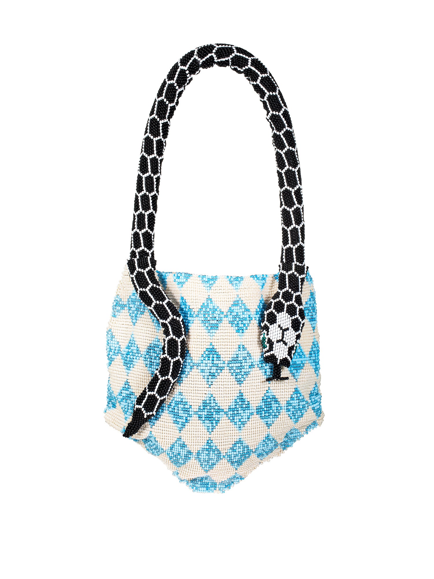 Blue and Cream Mini Serpent Bag