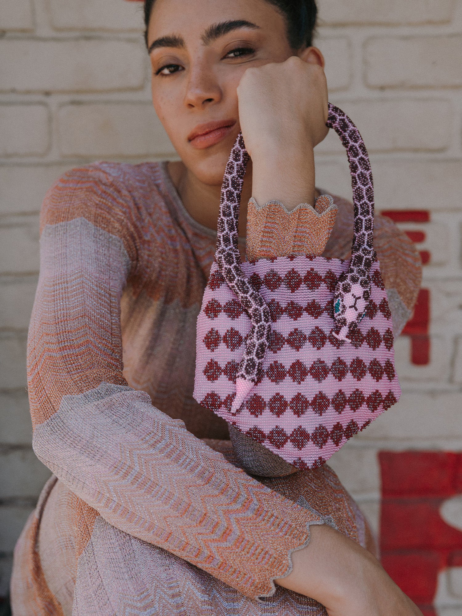 Light and Dark Pink Mini Serpent Bag