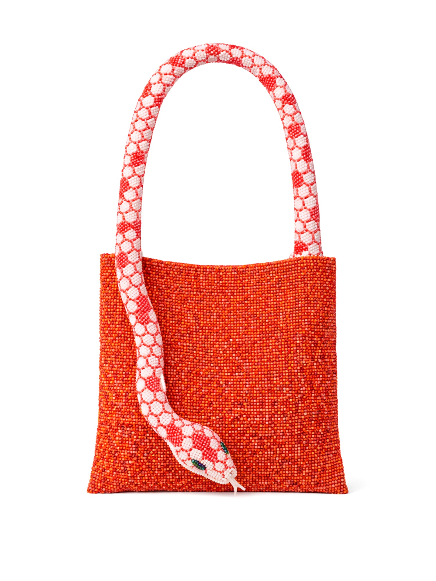 Orange and White Large Serpent Bag