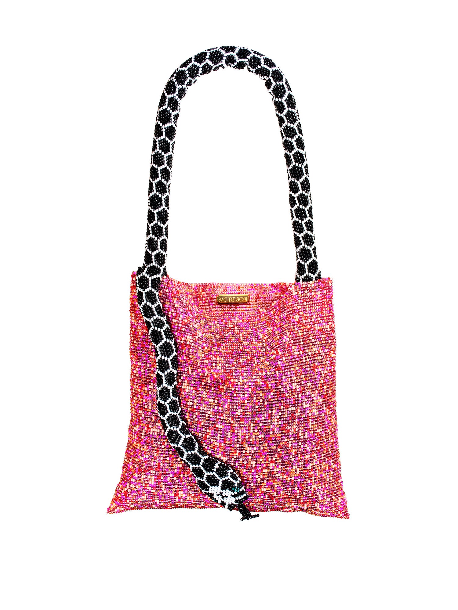 Pink, White, and Black Small Serpent Bag