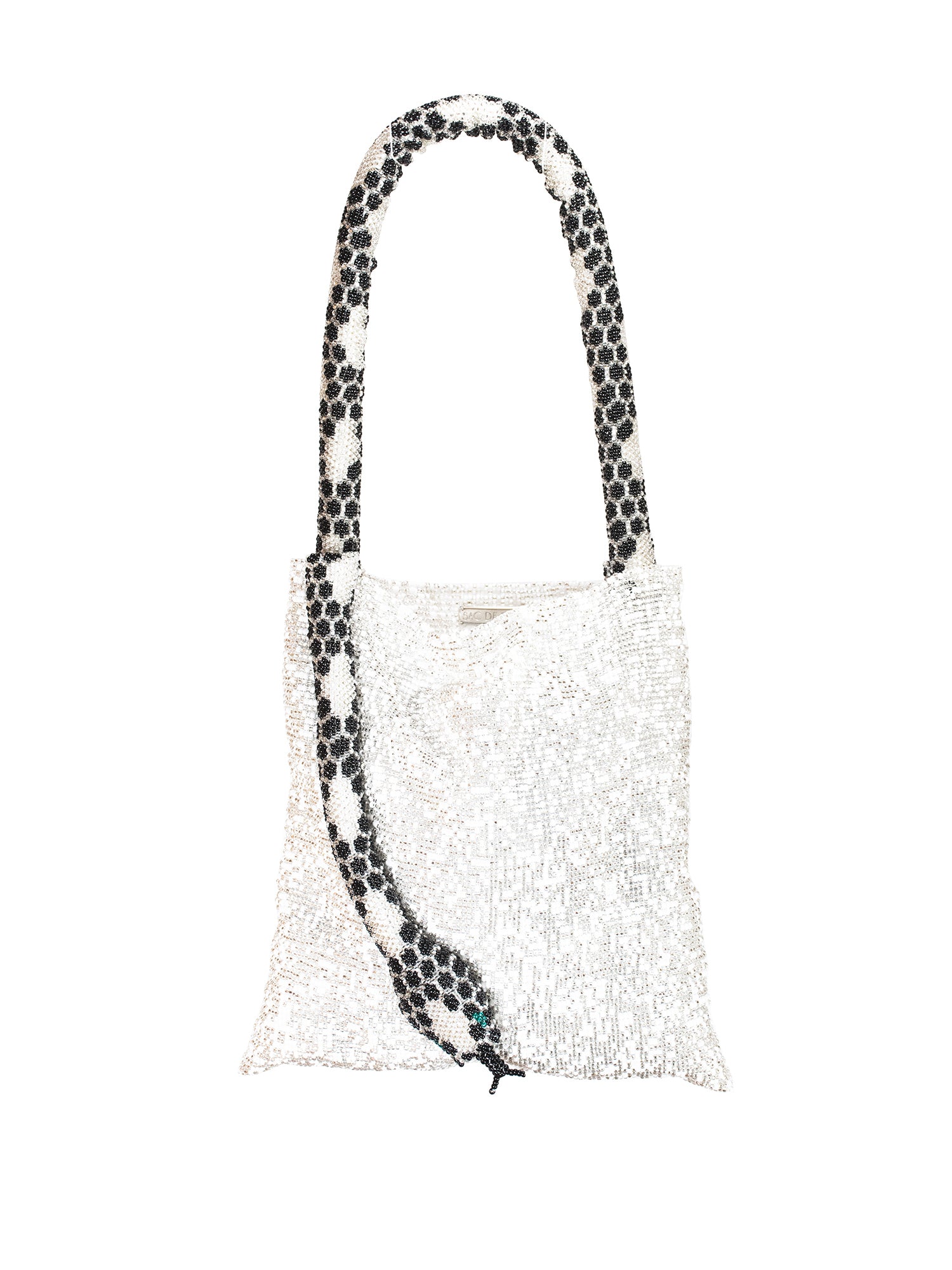 Silver, White, and Black Large Serpent Bag