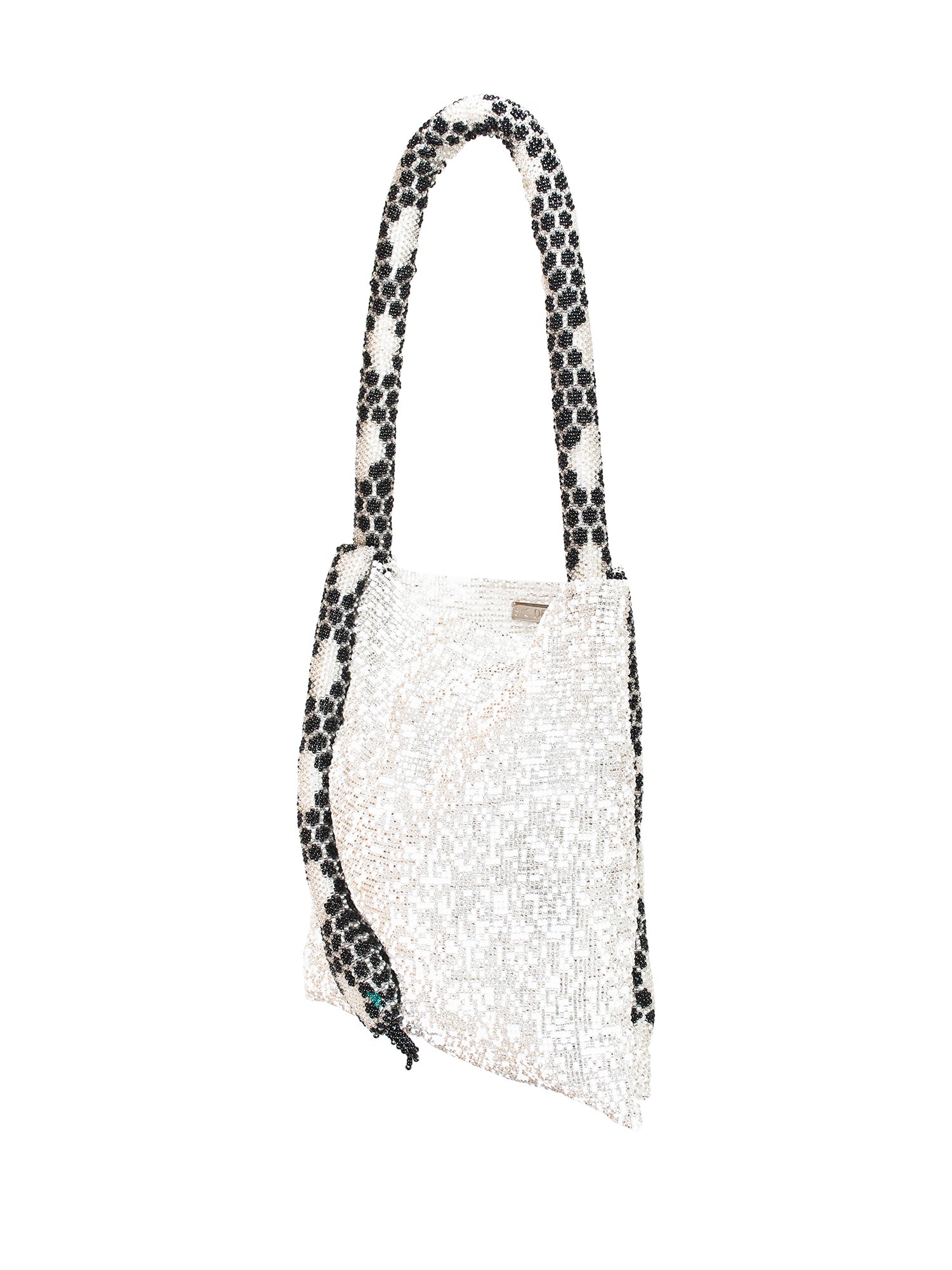 Silver, White, and Black Large Serpent Bag