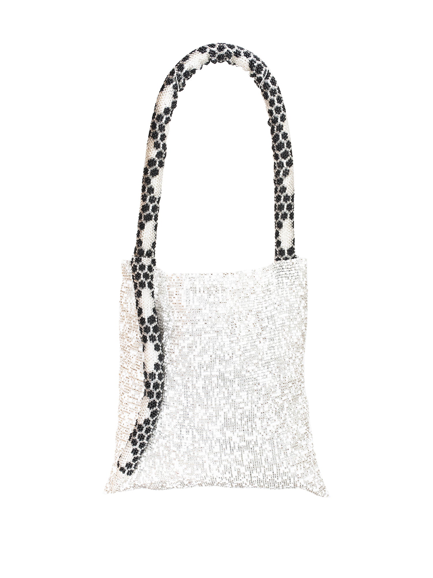 Silver, White, and Black Large Serpent Bag