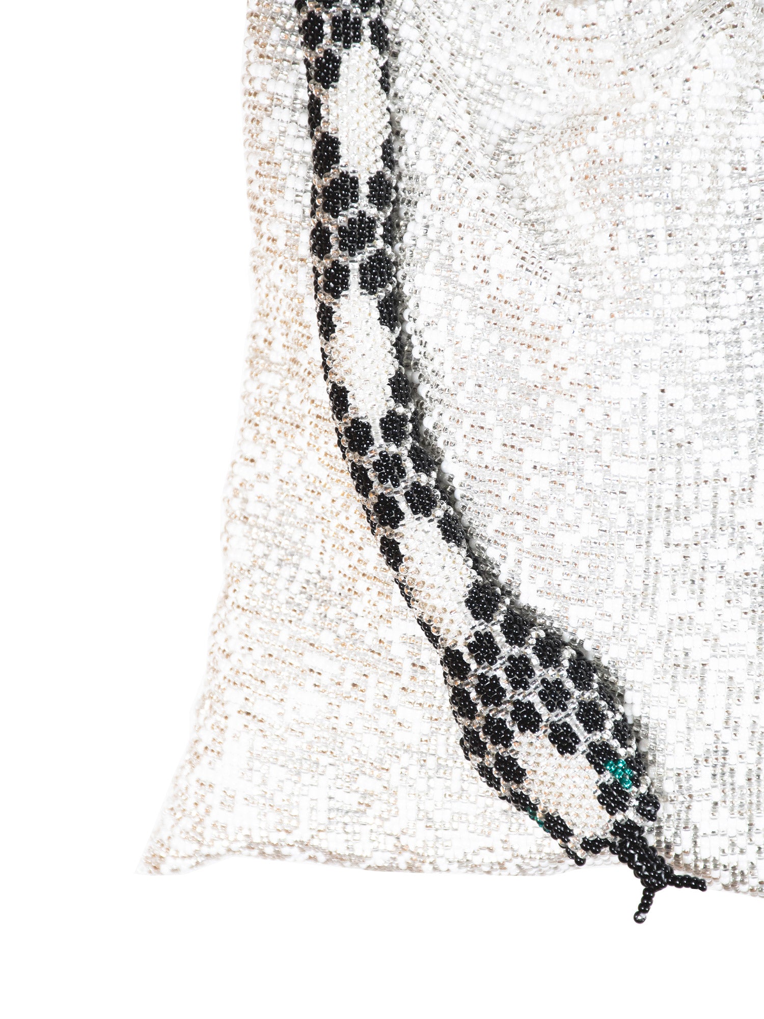 Silver, White, and Black Large Serpent Bag
