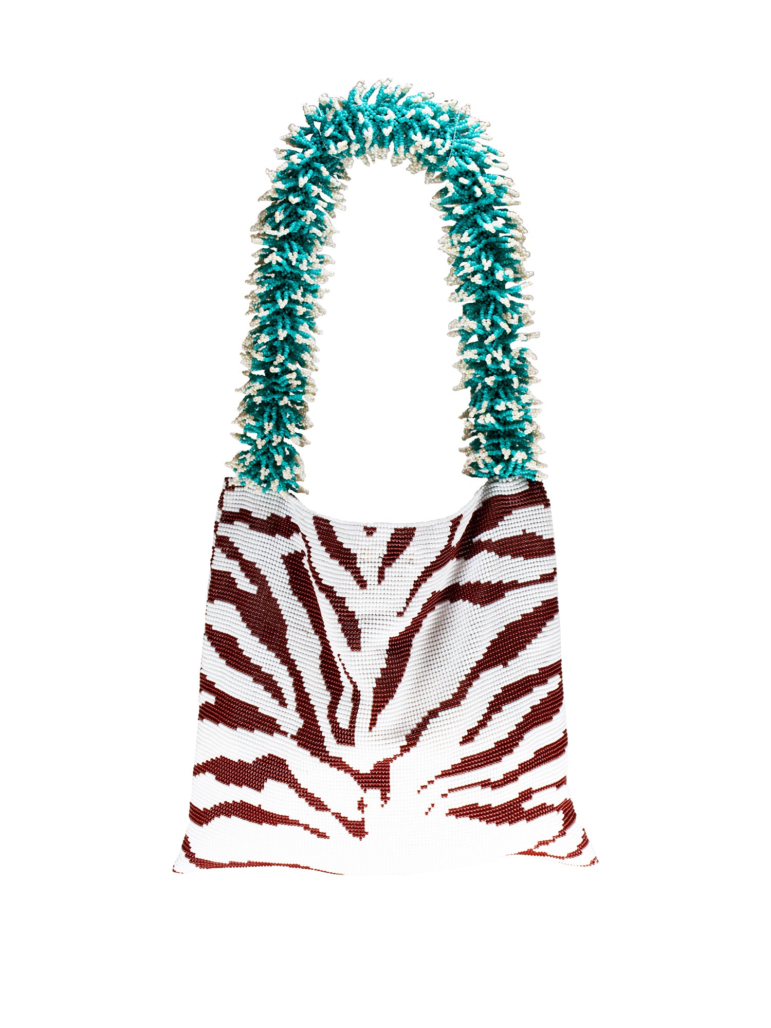 Brown and Turquoise Zebra Clash of Prints Bag