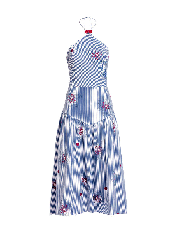 Ares Cotton Halter Midi Dress
