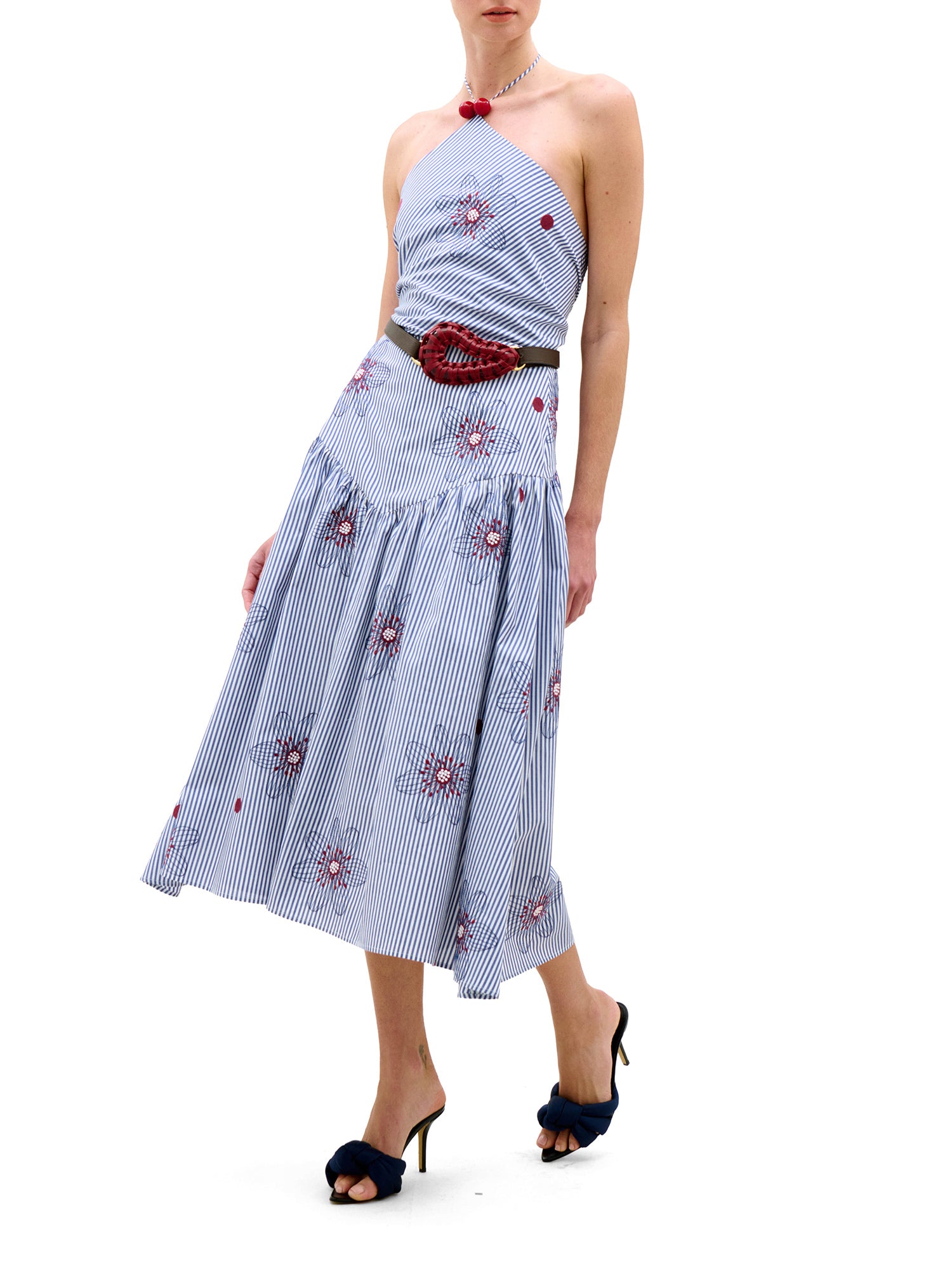 Ares Cotton Halter Midi Dress